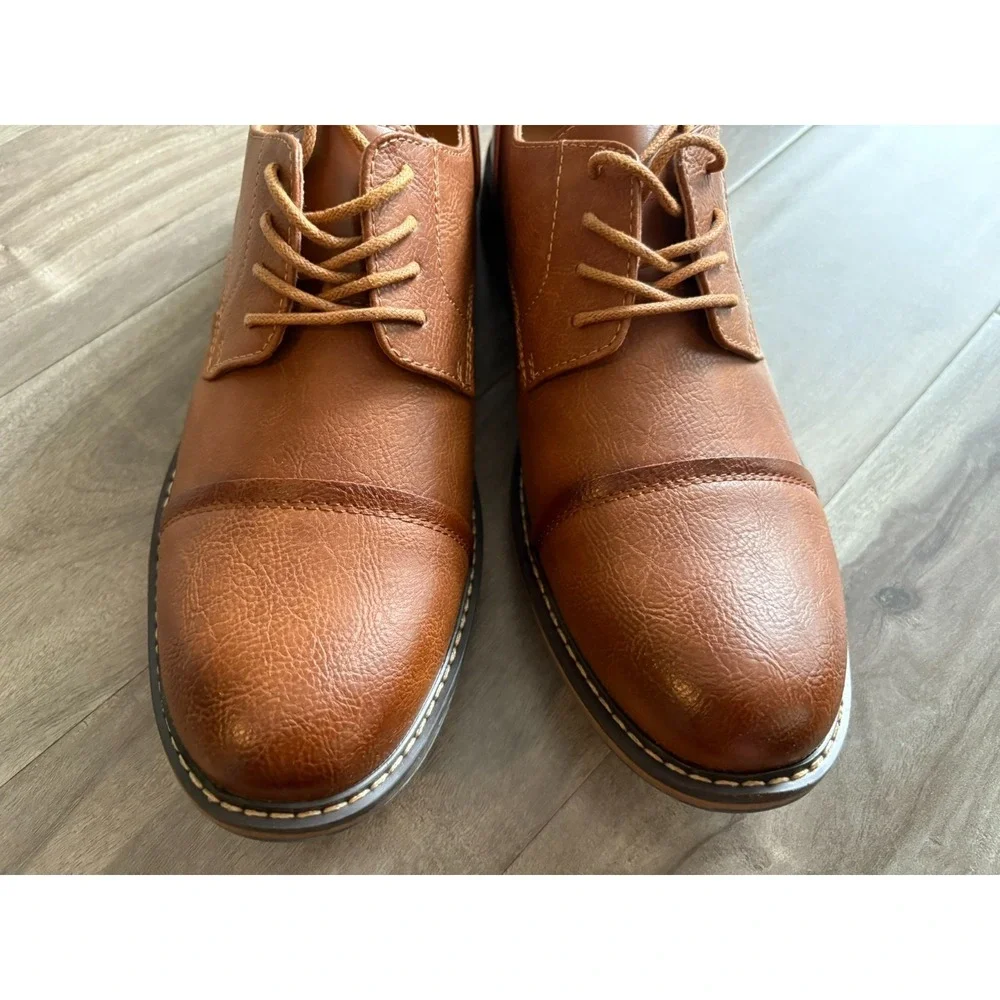 Mens Brown‎ Casual Oxford Formal Business Classic Lace Up Shoes Size 10 US